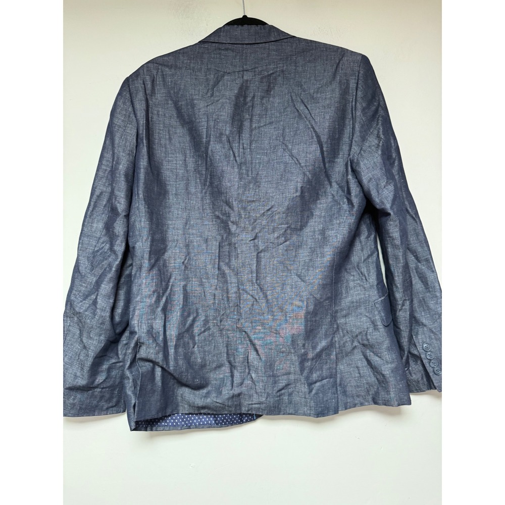 Cam Newton MADE Blazer Jacket Men's 42L Blue Linen Cotton Blend Sport Coat - Picture 6 of 6